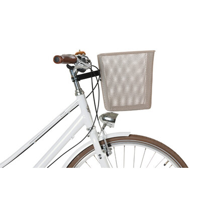 Basil Bilbao FM - fietsmand - voorop - nude metallic