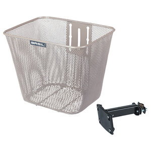 Basil Bilbao FM - fietsmand - voorop - nude metallic