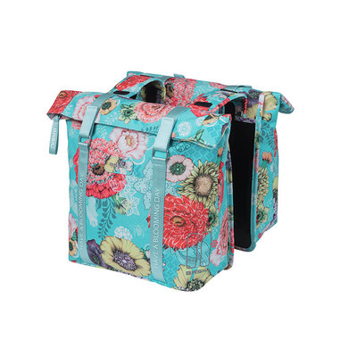 Basil Bloom Field - dubbele fietstas - 28-35 liter - blauw
