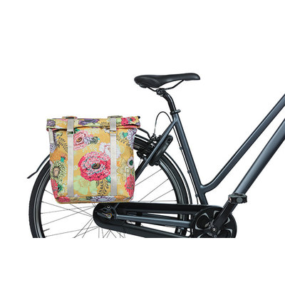Basil Bloom Field - dubbele fietstas - 28-35 liter - geel