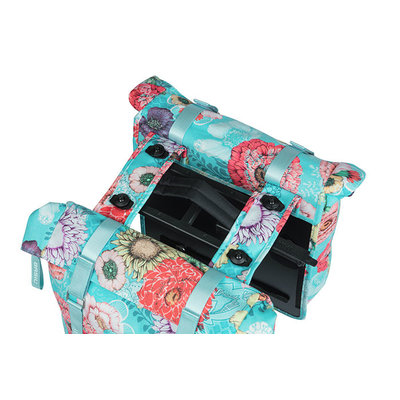 Basil Bloom Field - dubbele fietstas MIK - 28-35 liter - blauw