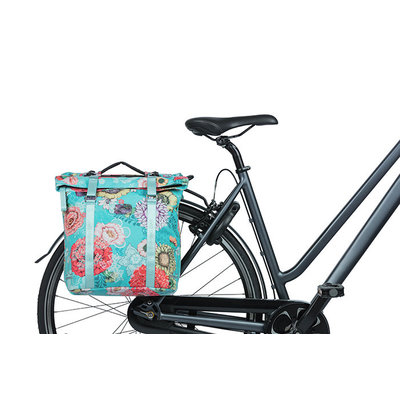 Basil Bloom Field - dubbele fietstas MIK - 28-35 liter - blauw