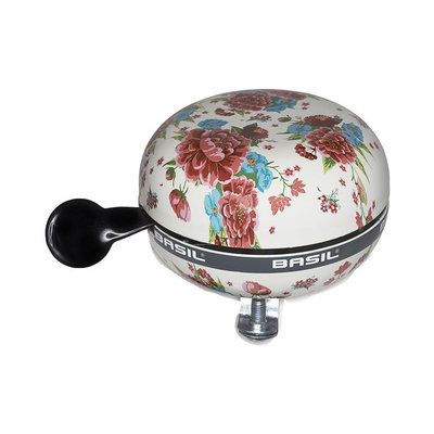 Basil Bloom - fietsbel - 80 mm - wit met bloemen