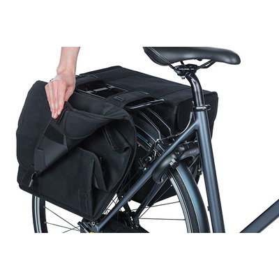 Basil Kavan Eco Classic Rounded - dubbele fietstas - 46 liter - zwart