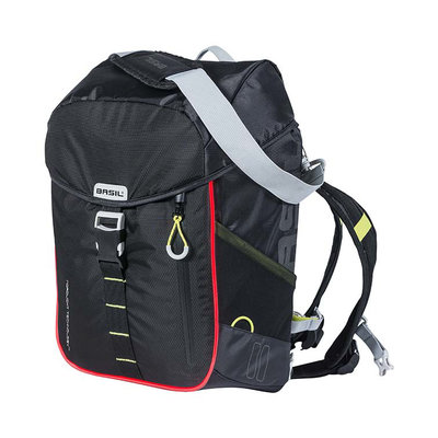 Basil Miles Nordlicht - fietsrugzak met LED-strip - 17 liter - zwart