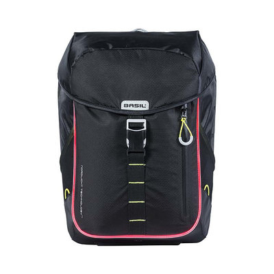 Basil Miles Nordlicht - fietsrugzak met LED-strip - 17 liter - zwart