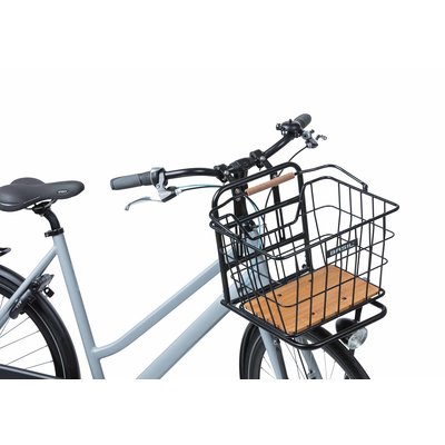 Basil Nordland - fietsmand MIK - voorop en/of achterop - zwart/natural bruin