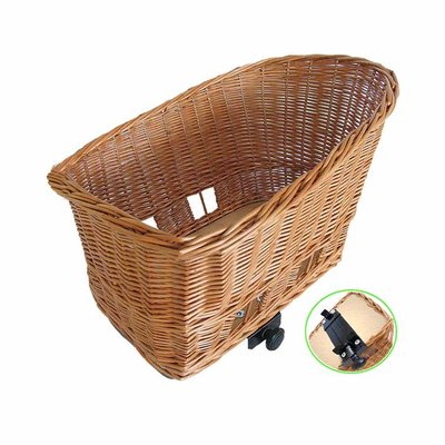Basil Pasja - hondenfietsmand – large - 50 cm - achtermand – natural