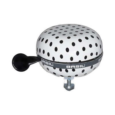 Basil Polkadot - fietsbel - wit / zwart