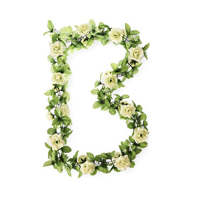 Basil Roses Flower Garland - bloemenstreng - wit