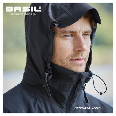 Basil Skane fietsregenjas - heren - zwart