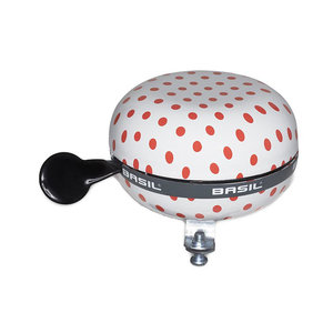 Polkadot - fietsbel - wit / rood